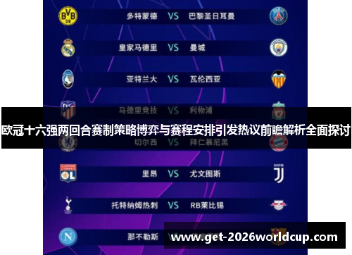 欧冠十六强两回合赛制策略博弈与赛程安排引发热议前瞻解析全面探讨